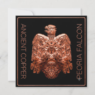 Antieke Koperen Peoria Falcon Gerestaureerde Kaart