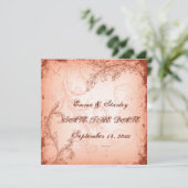 Antieke koraalbruiloft Save the Date Kaart (Staand voorkant)