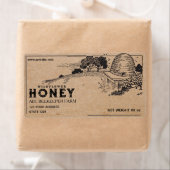 Antieke Kraft Bijenkorb Bijenkorf Honing Pot Label (Insitu)