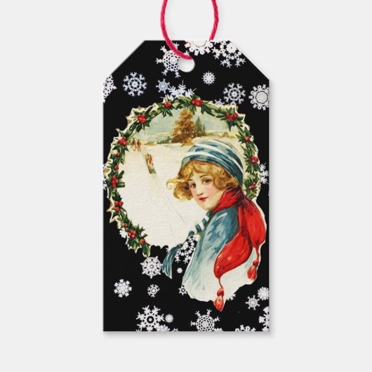 ANTIEKE KRANS Cadeaubijslage Cadeaulabel (Voorkant)