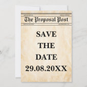 Antieke Krant Retro Landelijk Foto Datum Opslaan Kaart (Achterkant)