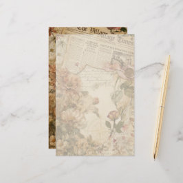 Antieke Kranten Bloem Esthetisch Brief Schrijven Briefpapier