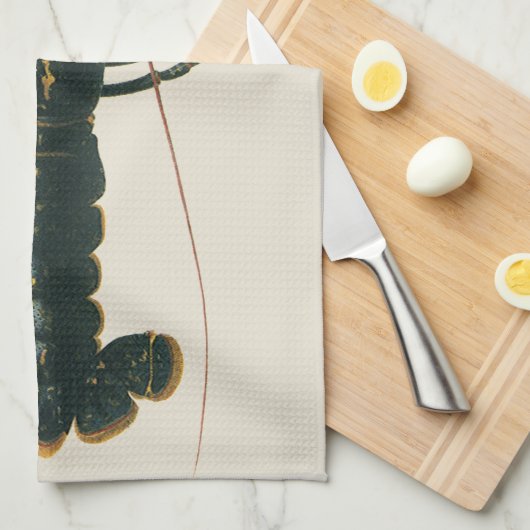 Antieke kreeft, mariene oceaanleven schaaldier theedoek (Quarter Fold)