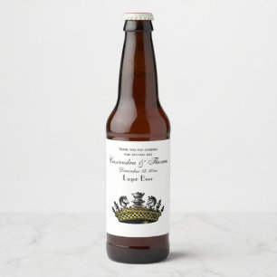 Antieke Kroon Met Schaakstukken Kleur Bier Etiket