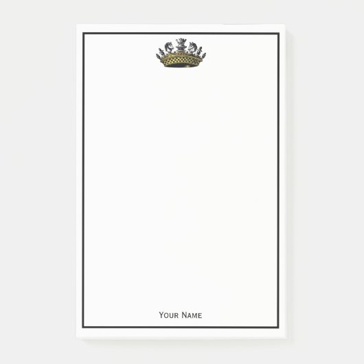 Antieke Kroon Met Schaakstukken Kleur Post-it® Notes (Voorkant)