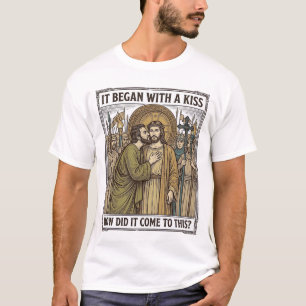 Antieke Kroon van Doornen Religieus Portret T-shirt
