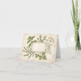 Antieke Kruiden Frame met Blanco Label Bedankkaart