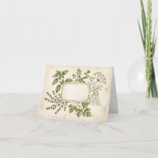 Antieke Kruiden Frame met Blanco Label Bedankkaart