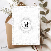 Antieke Kuif Monogram Zwarte Witte Bloemige Bruilo Save The Date
