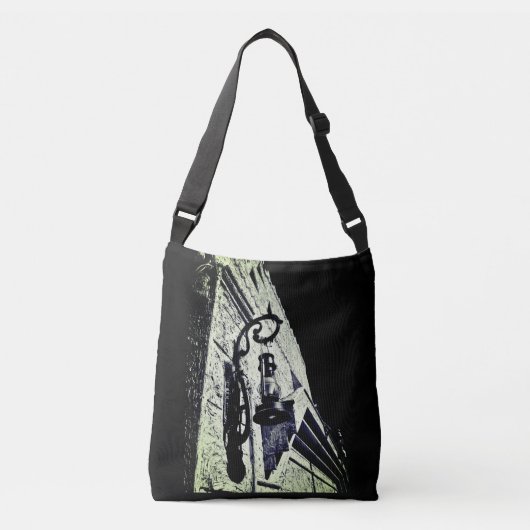 Antieke lamp metaalprint crossbody tas (Voorkant)