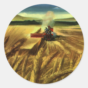 Antieke landbouwbedrijf, tarweboerderij ronde sticker