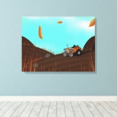 Antieke landbouwtrekker canvas afdruk (Insitu (Houten vloer))