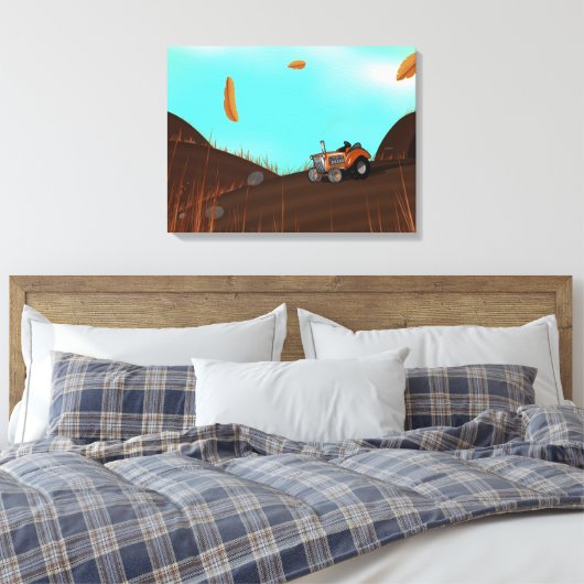 Antieke landbouwtrekker canvas afdruk (Insitu (Slaapkamer))