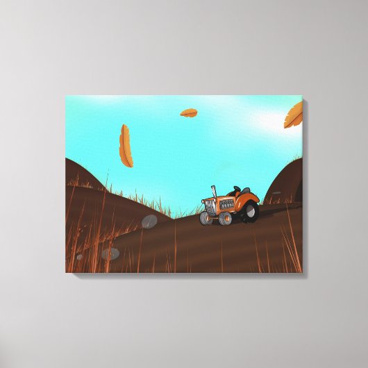 Antieke landbouwtrekker canvas afdruk (Voorkant)