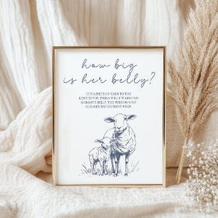 Antieke landelijke 'Hoe groot is haar buik' baby s Poster