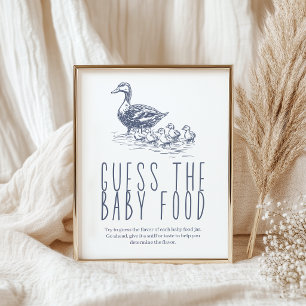 Antieke landelijke Raad babyvoedsel baby shower sp Poster