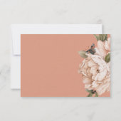 Antieke Landelijke Roest & Perzik Pioenrozen QR Co RSVP Kaartje (Achterkant)