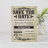 Antieke landelijke Save the Date-kaarten Save The Date (Staand voorkant)