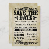 Antieke landelijke Save the Date-kaarten Save The Date (Voorkant / Achterkant)