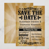 Antieke landelijke save-the-datekaarten save the date (Voorkant / Achterkant)