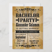 Antieke landelijke vrijgezellenfeest uitnodiging (Voorkant)