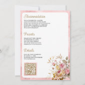 Antieke lantaarn Roze bloemige vintage moslim brui Kaart (Achterkant)