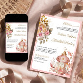 Antieke lantaarn Roze bloemige vintage moslim brui Kaart