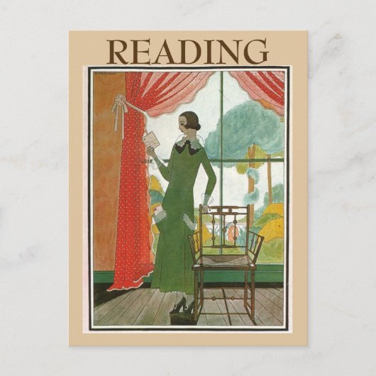 Antieke lectuur, wijzig tekst op ansichtkaart briefkaart (Voorkant)