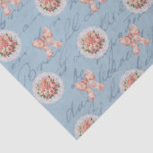 Antieke Lettering Vintage Rozen Toile Strikken Tissuepapier (Detail)