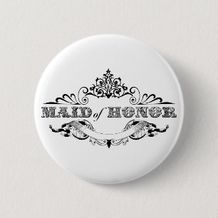 Antieke lijst bruidsmeisje bruiloft ronde button 5,7 cm