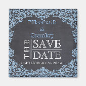 Antieke lijst en krijtbord trouwkaart 'Save the Da Magneet (Voorkant)