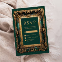 Antieke lijst groen goud trouw RSVP