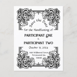 Antieke lijst Handfasting platte Save The Date kaa Aankondigingskaart