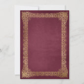 Antieke lijst rood goud bruiloft kaart (Achterkant)