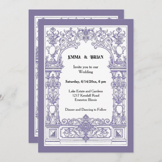 Antieke lijst Uitnodiging (Voorkant / Achterkant)