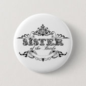 Antieke lijst Zus van de bruid Bruiloft Feestje Ronde Button 5,7 Cm (Voorkant)