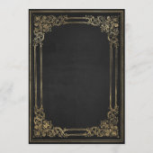 Antieke lijst zwart goud bruiloftsmenu menu (Achterkant)