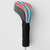 Antieke Lippenstift Speld Gestreept met Naam Golfheadcover (Schuin)