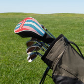 Antieke Lippenstift Speld Gestreept met Naam Golfheadcover (Insitu)