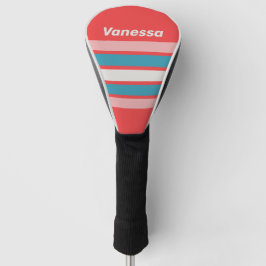 Antieke Lipstick Dwars Strepen met Naam Golfheadcover