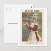 Antieke Lithografische Reclame voor Brood Briefkaart (Voorkant / Achterkant)