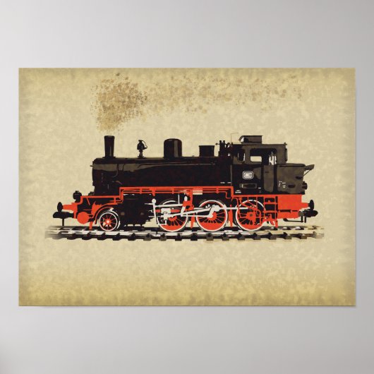 Antieke locomotief poster (Voorkant)