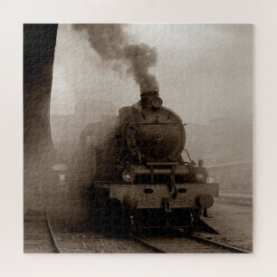 Antieke Locomotief Trein Stoommachine Spoorweg Legpuzzel