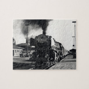 Antieke Locomotief Trein Stoommachine Spoorweg Legpuzzel