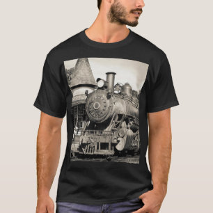 Antieke Locomotief Trein Verjaardag Zwart Reizen T-shirt