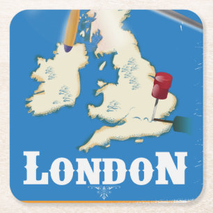 Antieke Londen, Engeland Reisposter Kartonnen Onderzetters