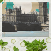 Antieke Londen Reisposter Theedoek (Gevouwen)