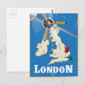 Antieke Londense Reisposter Briefkaart (Voorkant / Achterkant)