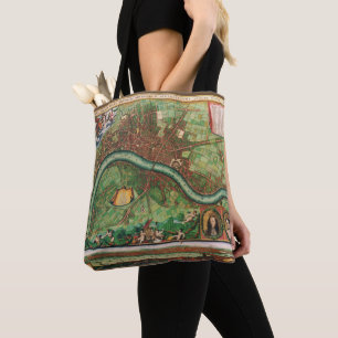 Antieke Londense Straatkaart door Johannes de Ram, Tote Bag