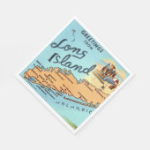 Antieke Long Island Kaart Servet (Hoek)